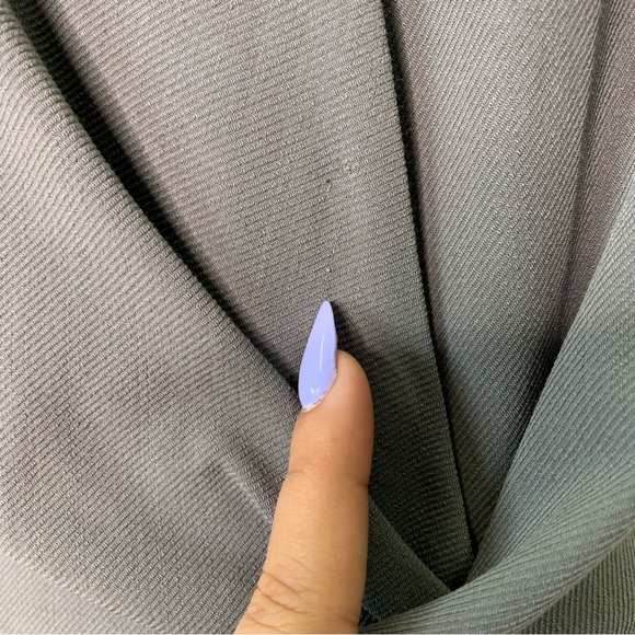 Helmut Lang Women's Grey V-Neck Wrap Sheath Wool Sleeveless Dress Size 10 - Picture 7 of 13